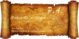 Pakurár Alma névjegykártya